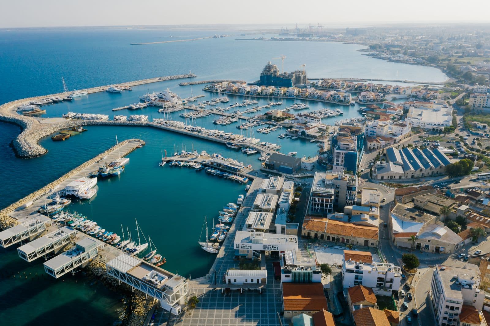 Aerial view of Limassol Marina, Cyprus
